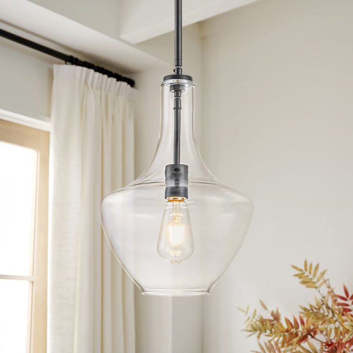 Brillara 1-Light Dimmable Glass Mid-Century Modern Pendant (10") Brightelier