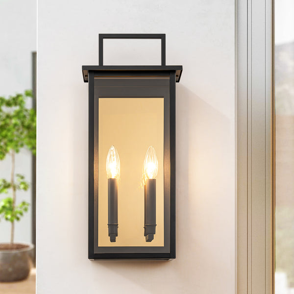 Castrelle 2-Light Waterproof Lantern Industrial Outdoor Sconce (9")