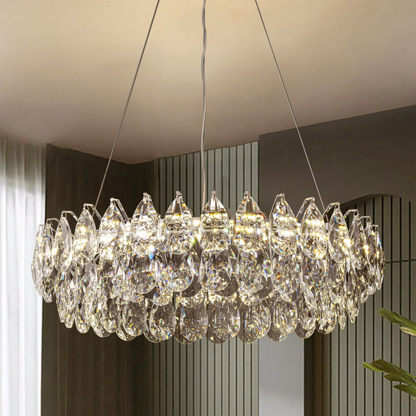 Orbina LED Round Crystal Integrated Mid-Century Modern Chandelier (24") My Store