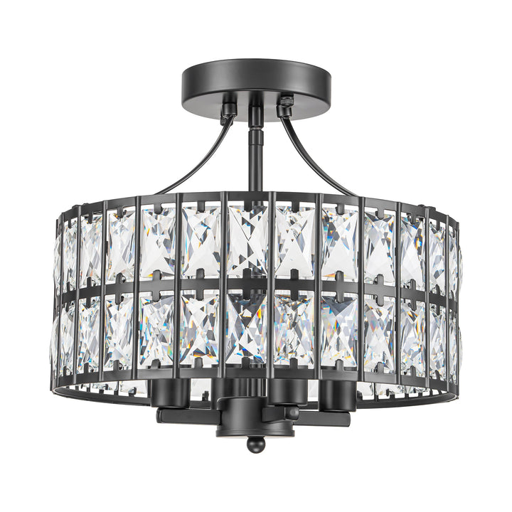 Brindlea 4-Light Dimmable Crystal Drum Glam Semi-Flush Mount (13") My Store