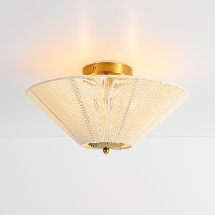 Rovista 2-Light Farmhouse Natural Rope Boho Semi-Flush Mount (15") My Store