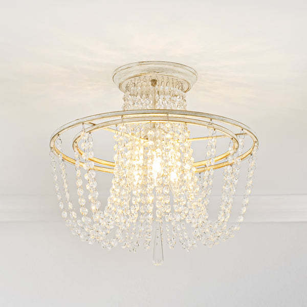 Regalyn 3-Light Antique Transitional Semi-Flush Mount (24")