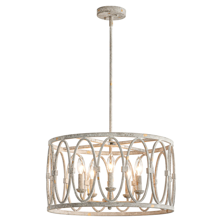 Virelle 5-Light Farmhouse Drum Candlestick Rustic Chandelier (20") Brightelier