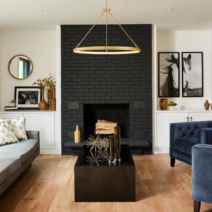 Brixia 1-Light Dimmable Aluminum LED Wagon Wheel Modern Pendant (38") My Store