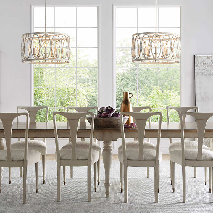 Virelle 5-Light Farmhouse Drum Candlestick Rustic Chandelier (20") Brightelier