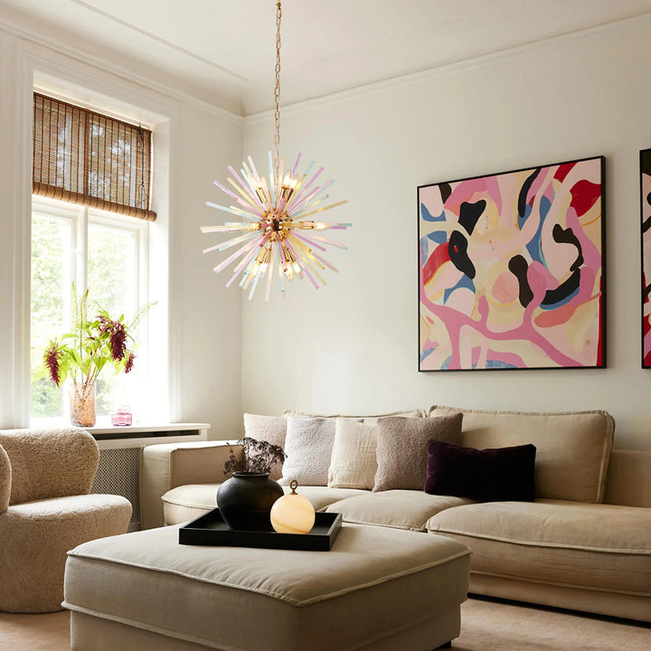 Eclipsa 12-Light Sputnik Sphere Firework Rainbow Glam Chandelier (22") My Store