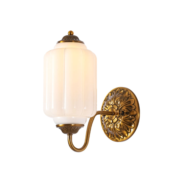 Tranquix 1-Light French Retro Copper Glass Wall Sconce (10") Brightelier