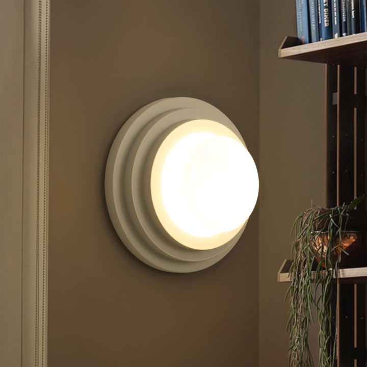 Zylla 1-Light Dimmable LED Minimalist White Cake-Shaped Tiered Ceiling Mounted Light (12") Brightelier