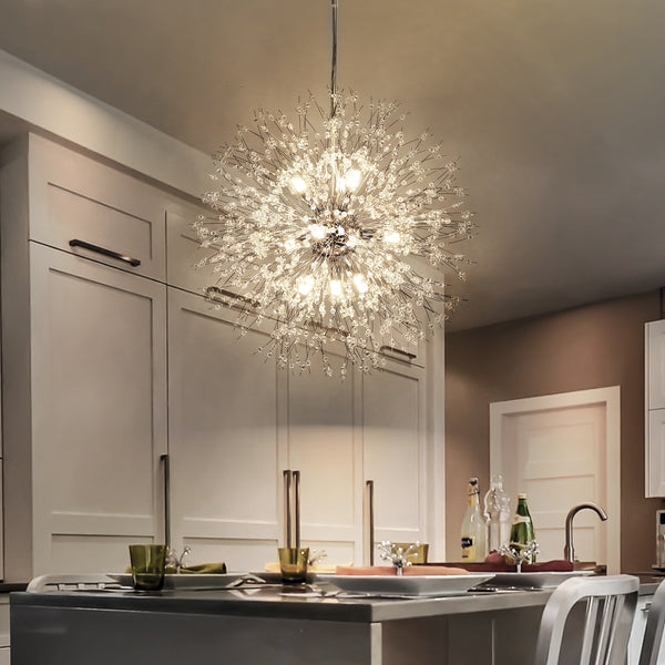 Solmere 9-Light Sphere Dimmable Firework Contemporary Chandelier (20")