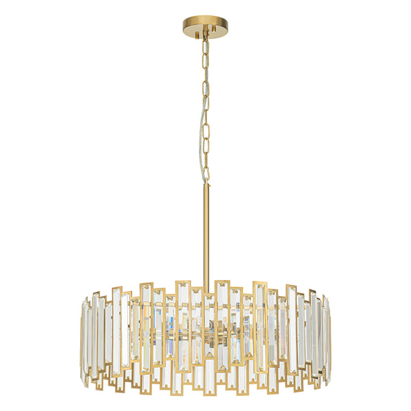 Brindlea 6-Light Drum Crystal Mid-Century Chandelier (24")