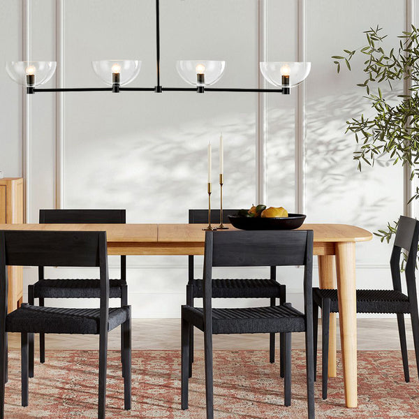 Cirqula 4-Light Clear glass Linear Kitchen island Modern Pendant (47")