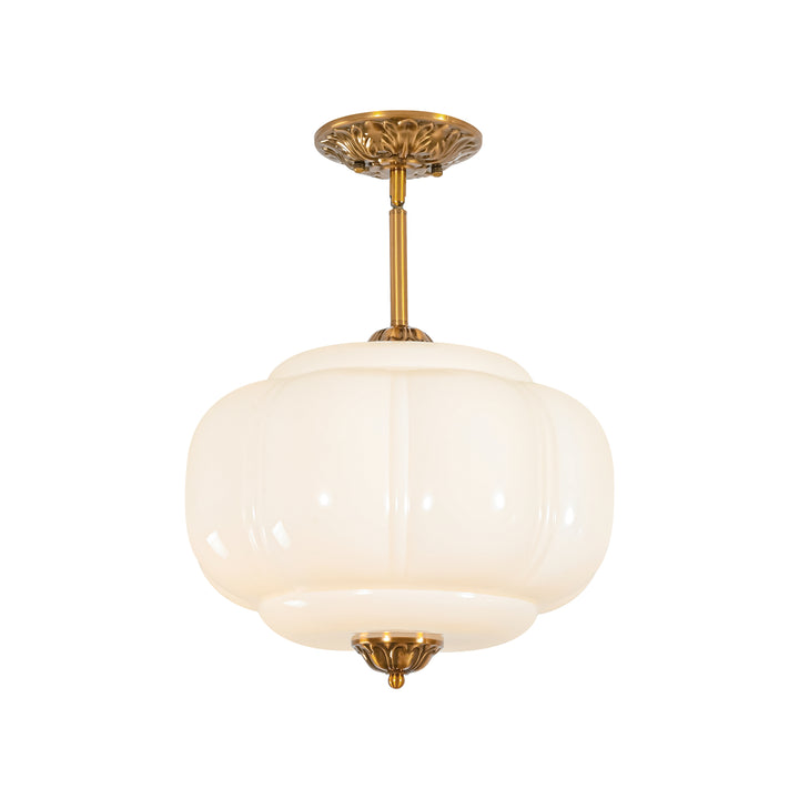 Terrana 1-Light lce-cream Ceramic Socket Ceiling Light (15") Brightelier