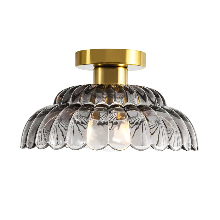 Velthra 1-Light Dimmable Glass Vintage Shaded Flush Mount(11") My Store