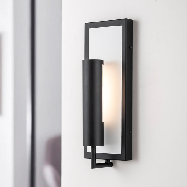 Zenthra 1-Light LED Dimmable Rectangular Outdoor Wall Lantern Sconce (14")