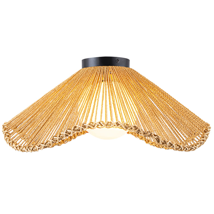 Rovista 1-Light Cafe Natural French Country Flush Mount (20") Brightelier