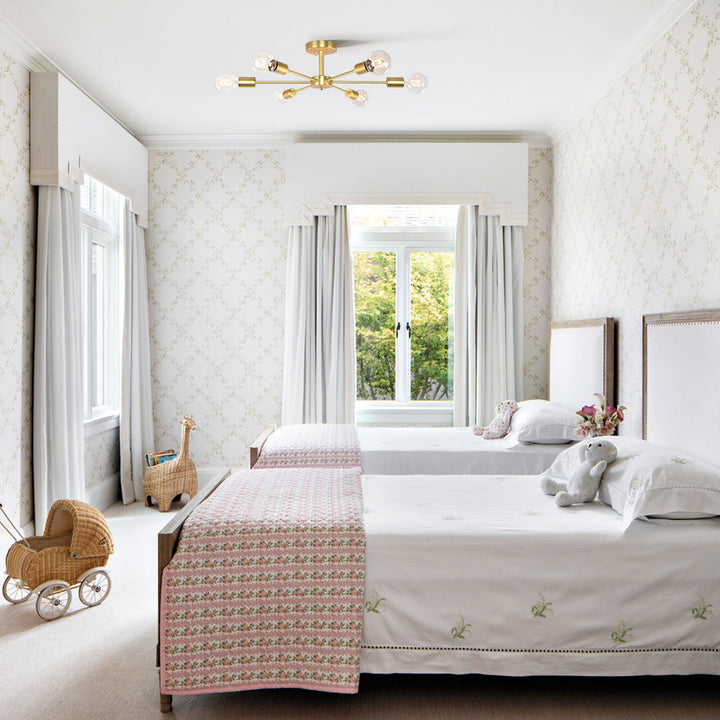 Whispora 6-Light Dimmable Linear Contemporary Semi-Flush Mount (24") My Store