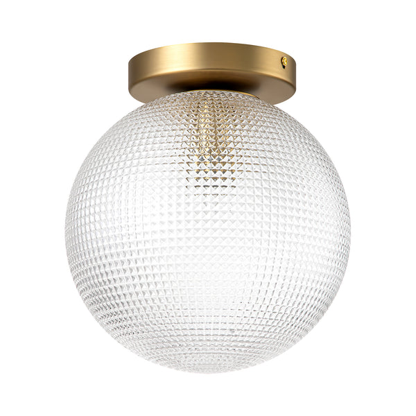 Brindlea 1-Light Dimmable Textured Glass Globe Flush Mount (10")