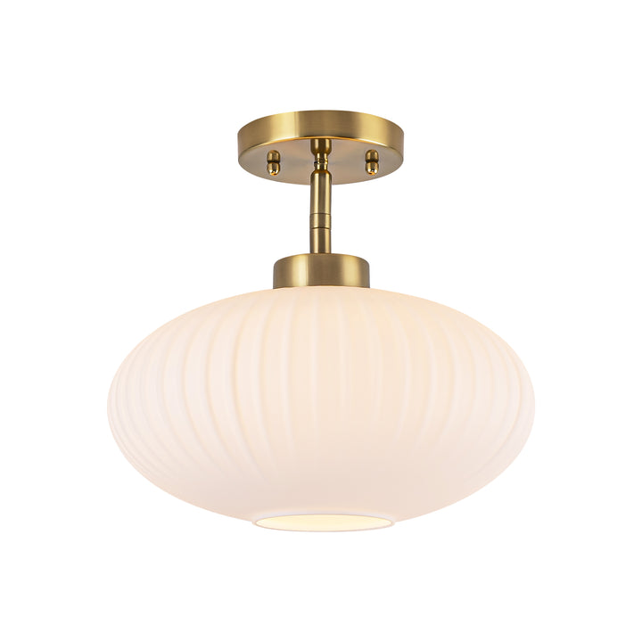 Brillara 1-Light Lantern Shape Semi-Flush Mount Light (12") Brightelier