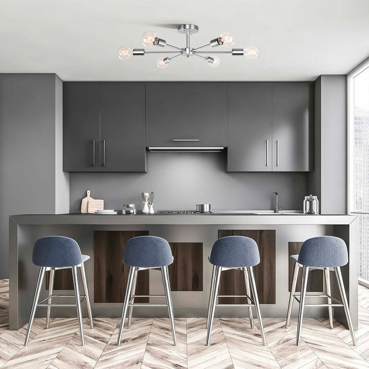 Whispora 6-Light Dimmable Linear Contemporary Semi-Flush Mount (24") My Store