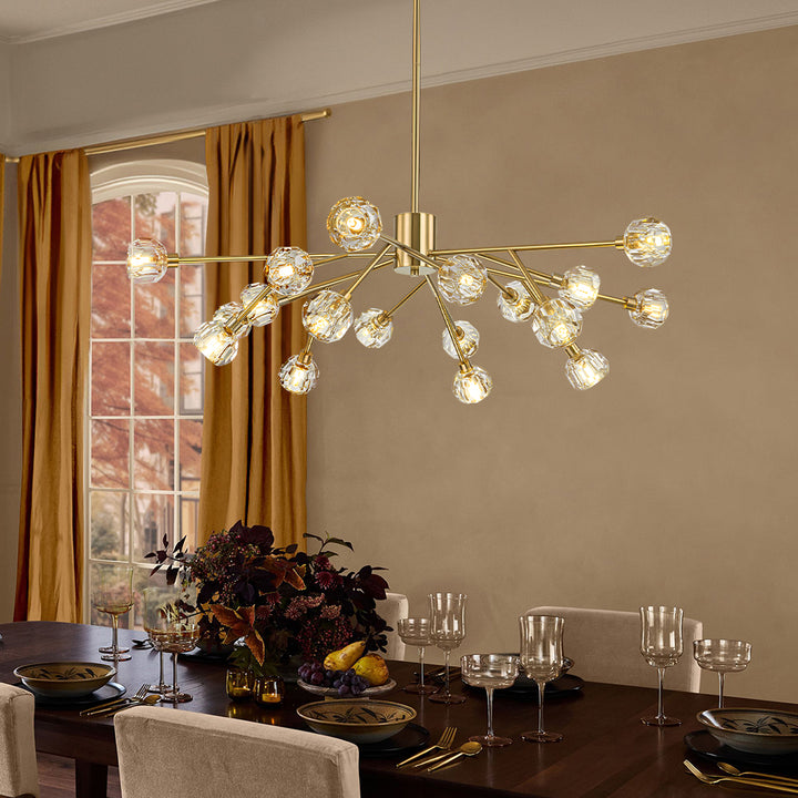 Dresqui 18-Light Sputnik Cluster Cube Crystal Glam Chandelier (41") My Store