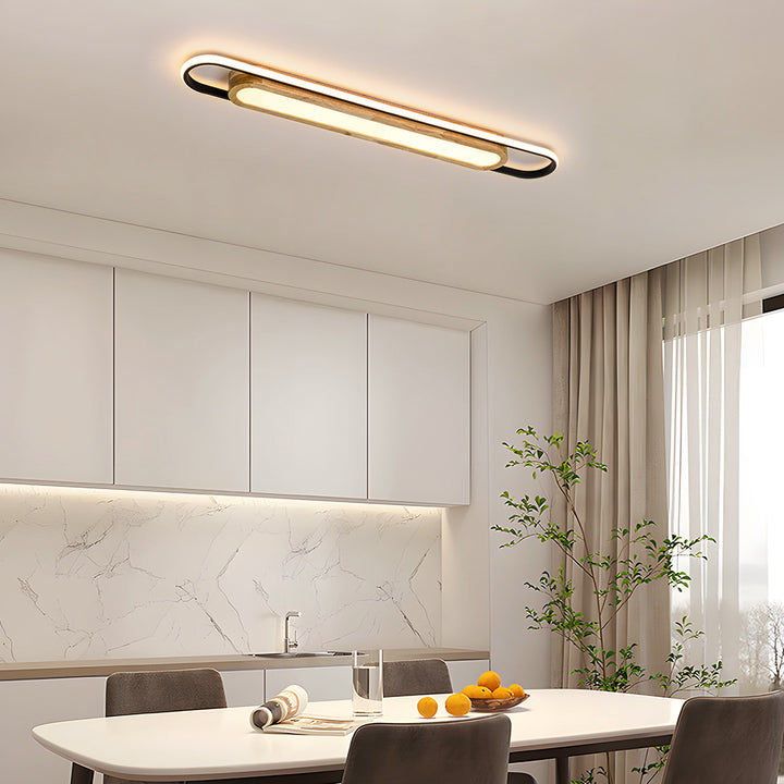 Lumisca LED Wood Integrated Transitional Modern Flush Mount (39") Brightelier