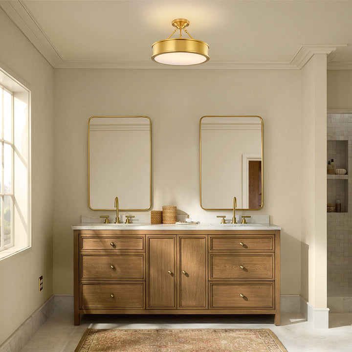 Rondira 1-Light LED Drum Transitional Semi-Flush Mount (19") Brightelier