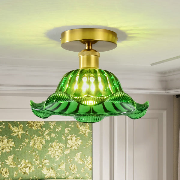 Velthra 1-Light Dimmable Glass Classic Unique Statement Flush Mount (10")