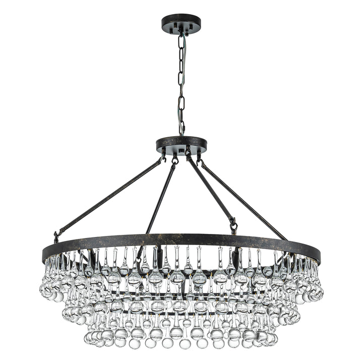 Faylux 10-Light 3-Tier Drum Crystal Mid-Century Modern Chandelier (32") Brightelier
