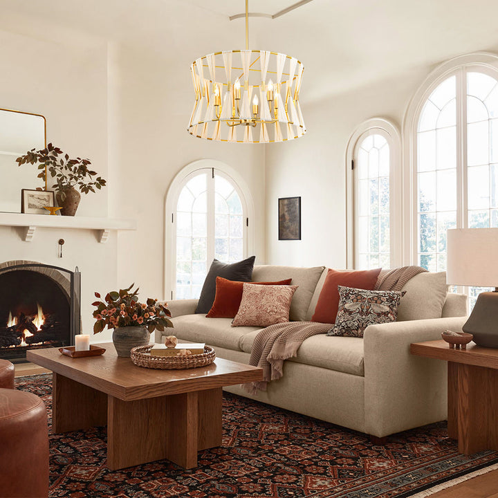 Rovista 6-Light Bleached Natural Rope Boho Pendant (24") My Store