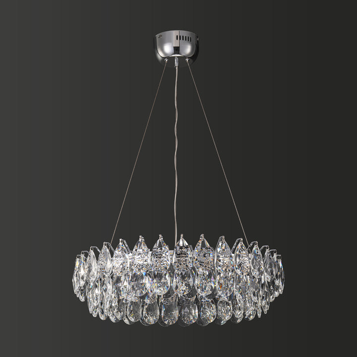 Orbina LED Round Crystal Integrated Mid-Century Modern Chandelier (24") Brightelier