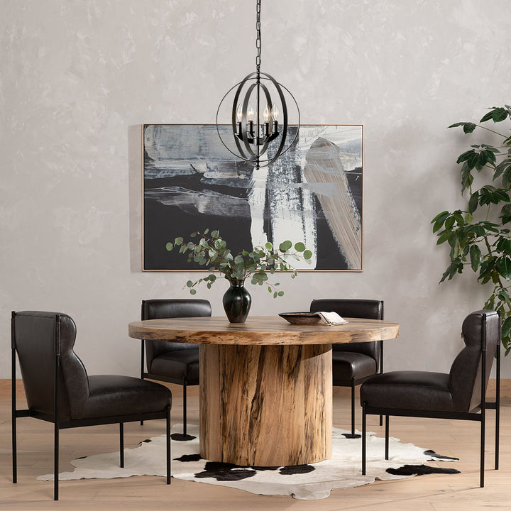 Spindra 4-Light Farmhouse Globe Candlestick Rustic Chandelier (16") Brightelier