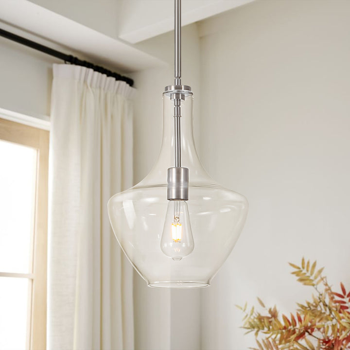 Brillara 1-Light Dimmable Glass Mid-Century Modern Pendant (10") Brightelier