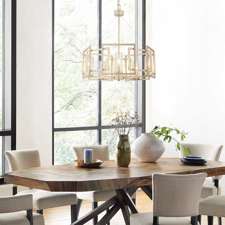 Avelon 5-Light Dimmable Drum Mid-Century Chandelier (24") Brightelier