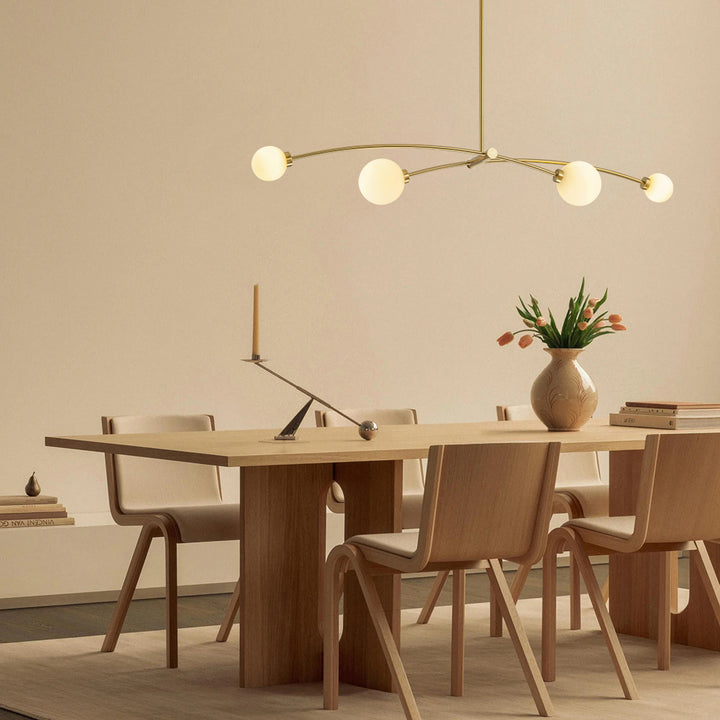 Orabella 4-Light Sputnik Linear Globe Modern Pendant (51") Brightelier