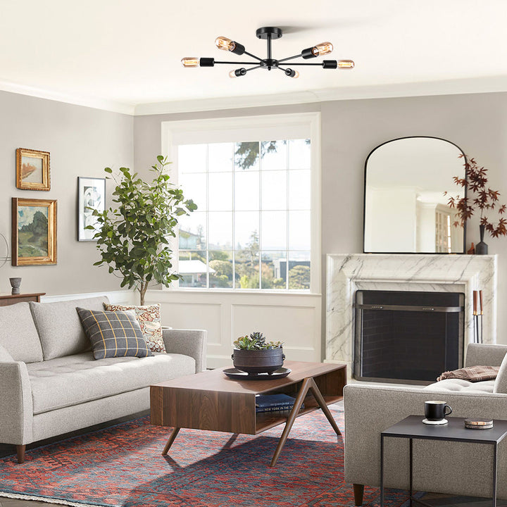 Whispora 6-Light Dimmable Linear Contemporary Semi-Flush Mount (24") My Store