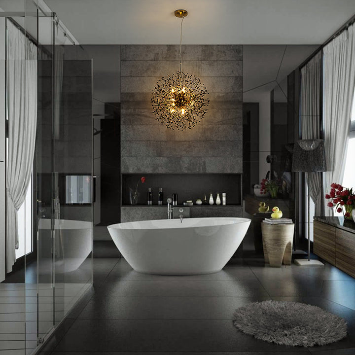 Solmere 9-Light Crystal Firework Contemporary Chandelier (20") Brightelier