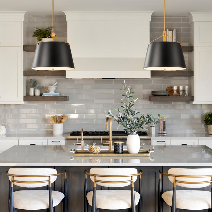 Fravix 3-Light Dimmable Aluminum Drum Industrial Pendant (19") Brightelier