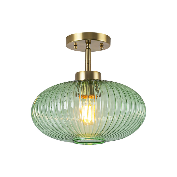 Brillara 1-Light Lantern Shape Semi-Flush Mount Light (12") Brightelier