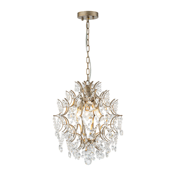 Faylux 3-Light Tiered Cluster Crystal Beads Glam Chandelier (15")