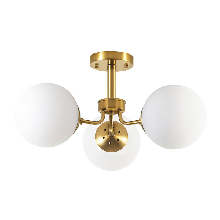 Soluma 3-Light Dimmable Glass Bubble Semi Flush Mount (23") My Store