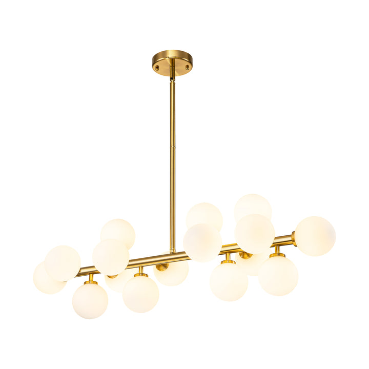 Zenvia 16-Light Kitchen Island Glass Bubble Modern Chandelier (35") Brightelier