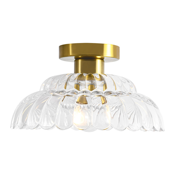 Velthra 1-Light Dimmable Glass Vintage Shaded Flush Mount(11") My Store