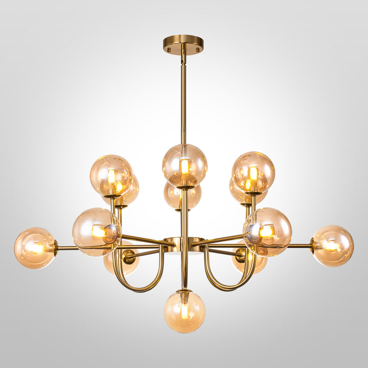 Dresqui 13-Light Sputnik Modern Linear Glass Bubble Chandelier (38") My Store