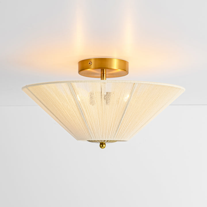 Rovista 2-Light Farmhouse Natural Rope Boho Semi-Flush Mount (15") My Store