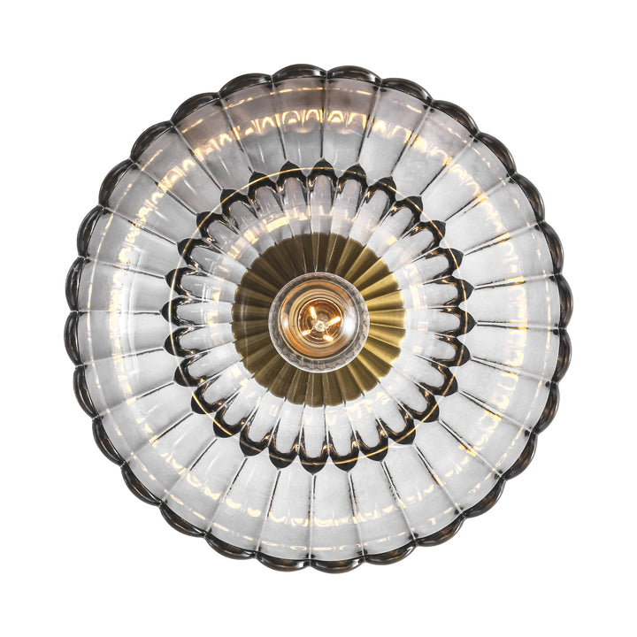 Velthra 1-Light Dimmable Glass Vintage Shaded Flush Mount(11") My Store