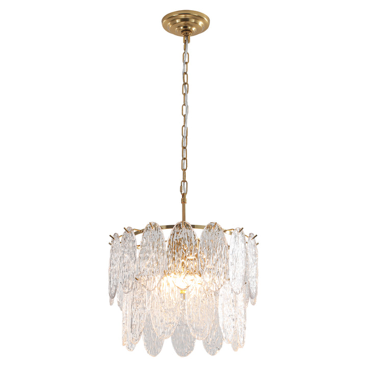 Brindlea 2-Light Drum Pressed Tiered Glass Crystal Transitional Chandelier (24") Brightelier