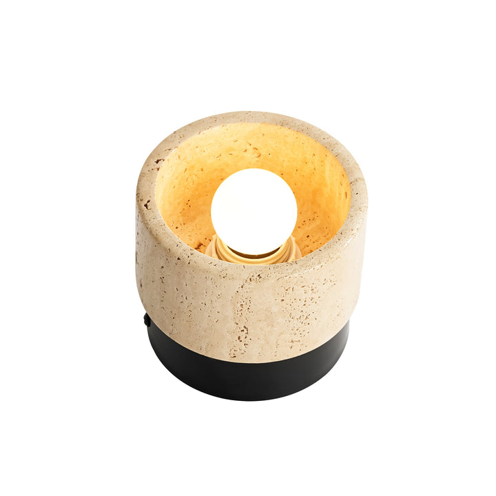 Orvra 1-Light Yellow Travertine Modern Cylindrical Wall/Ceiling Mounted Light (4") My Store