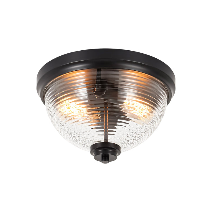 Velroa 2-Light Dimmable Glass Industrial Dome Flush Mount (12") My Store