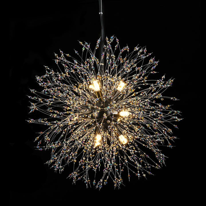 Solmere 9-Light Crystal Firework Contemporary Chandelier (20") Brightelier