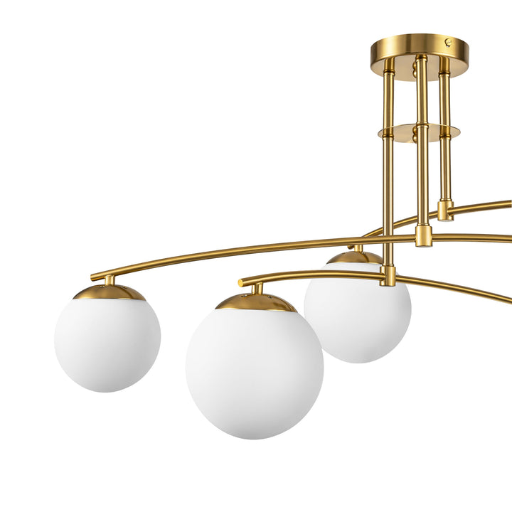 Verala 6-Light Glass Bubble Mid-Century Modern Semi-Flush Mount (32") My Store